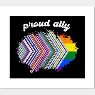 Proud Ally Inclusive LGBT+ flag Posters and Art